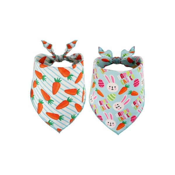 Soft Material Bunny and Carrot Easter Dog Bandana for Small Medium Large Dogs