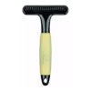 Soft Memory Foam Grip Yellow Dog Undercoat Rake for Comfortable Grooming