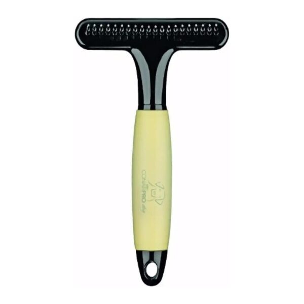 Soft Memory Foam Grip Yellow Dog Undercoat Rake for Comfortable Grooming