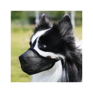 Soft Mesh Dog Muzzle for Small Medium Large Dogs Prevent Biting Licking and Chewing Black