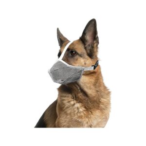 Soft Mesh Grey Dog Muzzle for Large Breeds with Quick Adjustable Straps