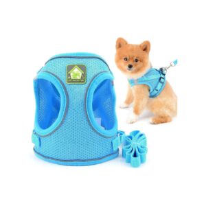 Soft Mesh Puppy Harness with Reflective Straps for Small Medium Dogs and Cats