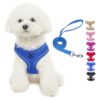 Soft Mesh Reflective Harness for Small Medium Dogs No Pull Vest Walking Leash