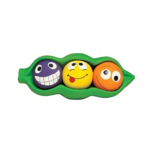 Soft-Methyl Latex Squeaker Dog Toy for Gentle Chewers - 3 Peas in a Pod