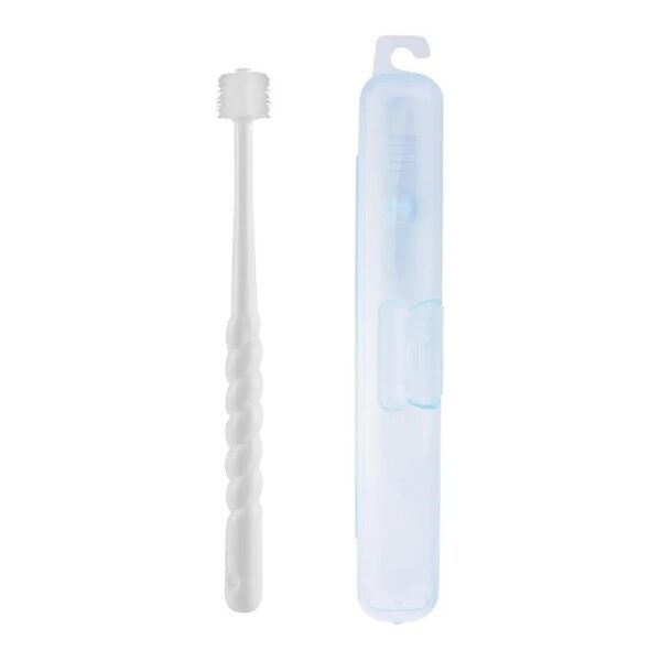 Soft Mini Toothbrush for Small Dogs Cats 360-Degree Pet Toothbrush with Ergonomic Handle