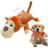 Soft Natural Cotton Stuffed Dog Toy for Puppy Teething Relief and Durable Chew Toy