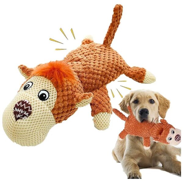 Soft Natural Cotton Stuffed Dog Toy for Puppy Teething Relief and Durable Chew Toy