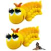 Soft Natural Rubber Caterpillar Squeaky Dog Toy for Puppies and Small Dogs