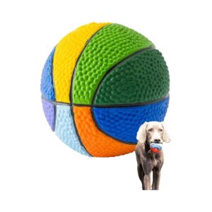 Soft Natural Rubber Squeaky Basketball Dog Toy Bouncy for Medium Large Breeds