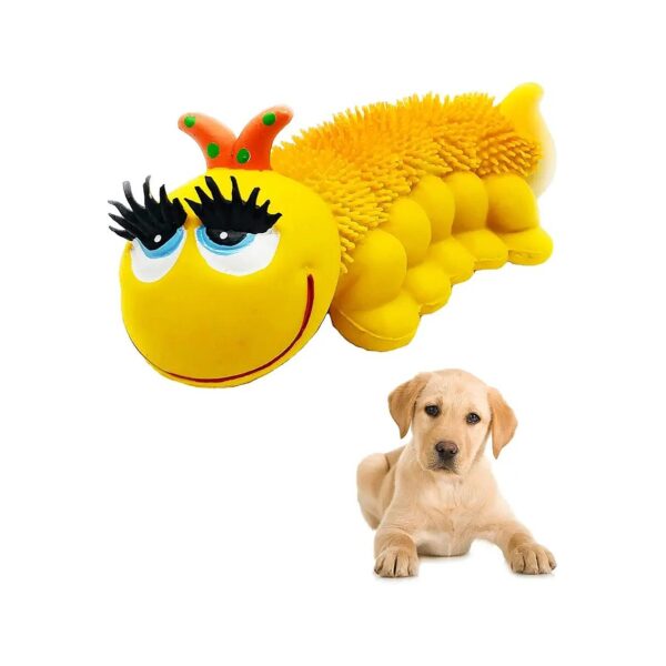 Soft Natural Rubber Squeaky Dog Toy for Small Breeds and Puppies with Different Textures