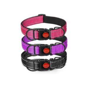 Soft Neoprene Padded Breathable Nylon Pet Collars Adjustable for Small Medium Large Dogs