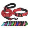 Soft Neoprene Padded Reflective Nylon Dog Collar for Large Small Medium Dogs Red