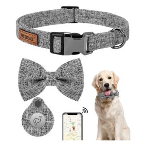 Soft Nylon Airtag Dog Collar with Quick-Release Buckle for Small Medium Large Dogs