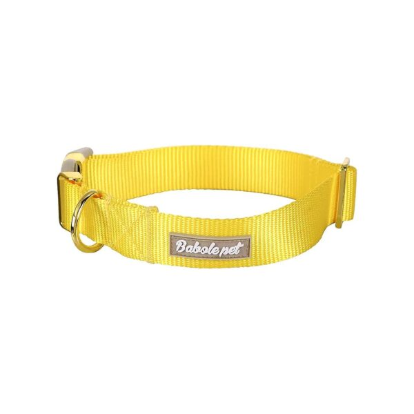 Soft Nylon Dog Collars Yellow Adjustable Buckle for Small Medium Large Dogs