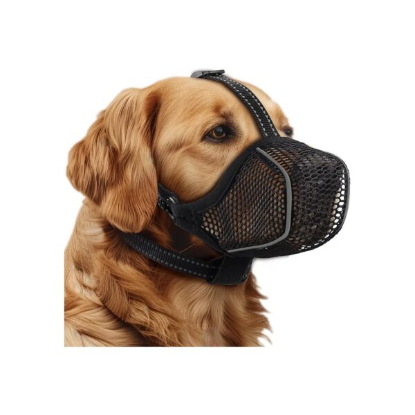 Soft Nylon Mesh Dog Muzzle for Small Medium Large Size Dogs Breathable Adjustable Collar