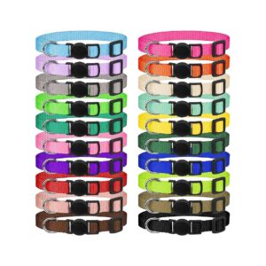 Soft Nylon Whelping Collars for Newborn Puppies with Litter Safety Buckle