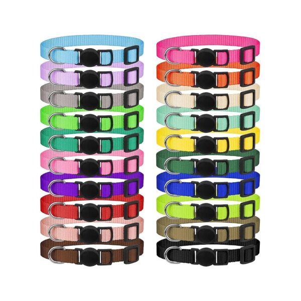 Soft Nylon Whelping Collars for Newborn Puppies with Litter Safety Buckle