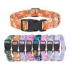 Soft Orange Floral Pattern Dog Collar for Small Medium Large Dogs