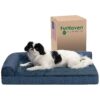 Soft Orthopedic Dog Bed for Medium Small Dogs with Bolsters and Washable Cover