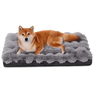 Soft Orthopedic Dog Bed with Faux Fur and Machine Washable Cover for Medium Dogs