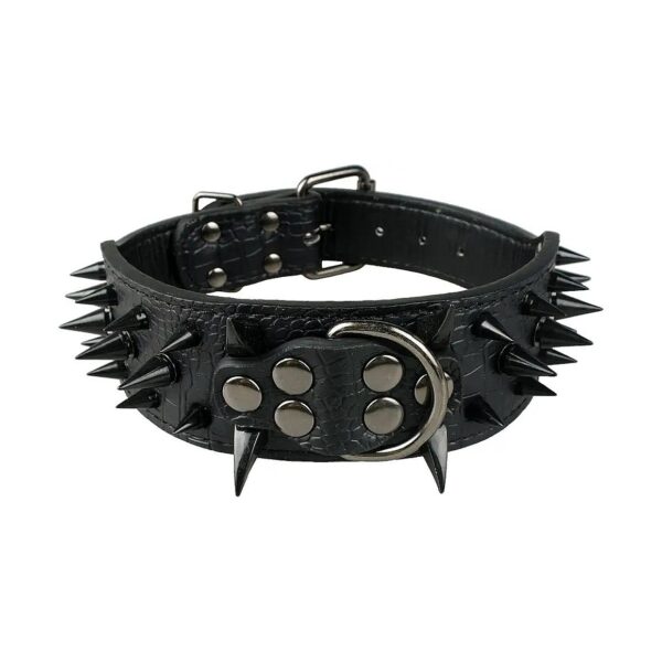 Soft PU Leather Sharp Spiked Studded Dog Collar for Medium Large Dogs