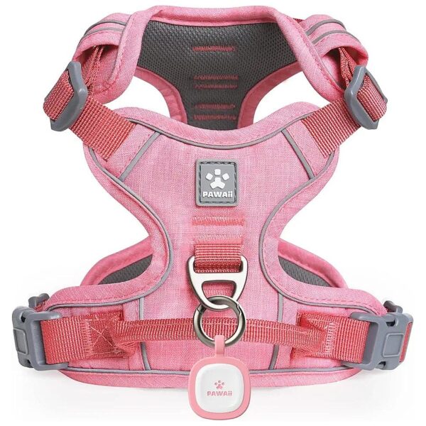 Soft Padded Dog Vest with Pet ID Tag and No Choke Front Clip Harness for Medium Dogs