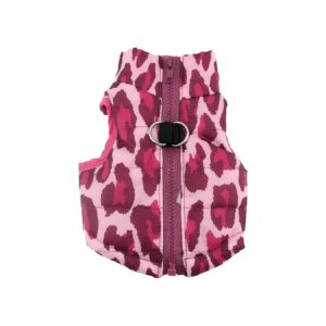 Soft Padded Faux Fur Vest for Small Dog Coats and Styles Hot Pink Leopard XS