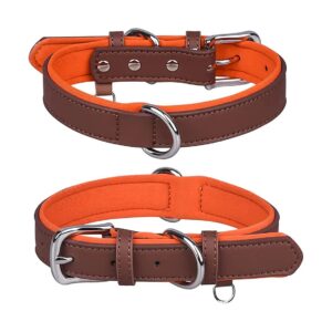 Soft Padded Leather Dog Collar Adjustable