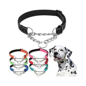 Soft Padded Nylon Chain Training Collar with Stainless Steel Buckle