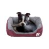 Soft Pads Square Pet Bed Wine Red for Small Dogs Waterproof Bottom Small Breed Dog Bed