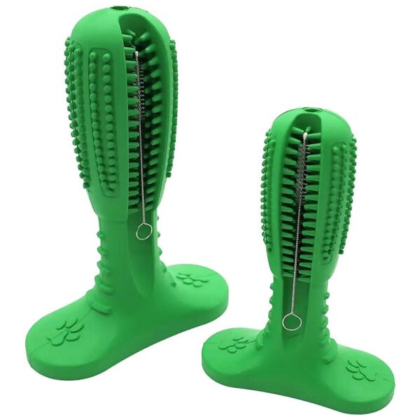 Soft Patented Green Dog Toothbrush Toy for Medium Large Size Dogs Teeth Cleaning Stick