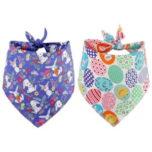 Soft Pet Bandanas Triangle Bibs for Small to Large Dogs and Cats 2 Pack