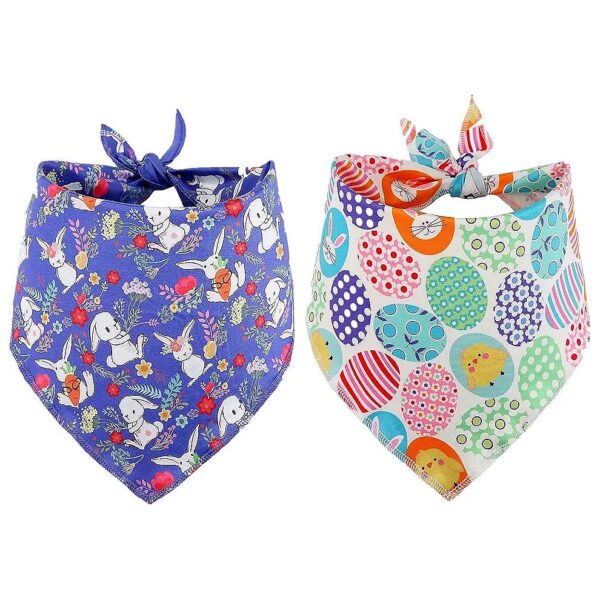 Soft Pet Bandanas Triangle Bibs for Small to Large Dogs and Cats 2 Pack