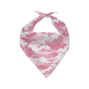 Soft Pink Camo Dog Bandanas Unique Stylish Comfortable Scarfs for Small Medium Large Dogs