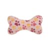 Soft Pink Embossed Squeaky Plush Dog Bone Toy for Small Dogs