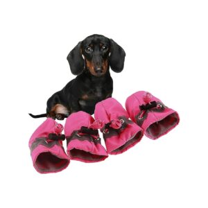 Soft Pink Kitten Shoes for Small Puppies with Waterproof Base and Breathable Fabric