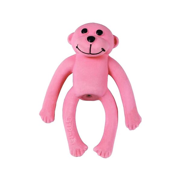 Soft Pink Latex Monkey Dog Toy for Small Puppies and Toy Breeds