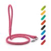 Soft Pink Leather Dog Leash for Small Medium Large Dogs for Walking Running