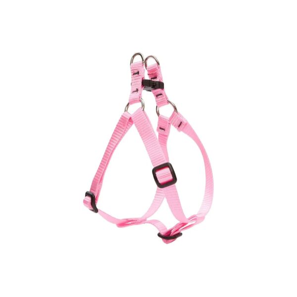 Soft Pink Nylon Step-In Harness for Small Dogs 12-18