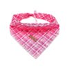 Soft Pink Plaid Square Adjustable Dog Scarf for Small Medium Large Dogs