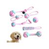 Soft Pink Rope Toy Set for Small to Medium Breed Dogs Teething Chew Rope Toy for Puppy