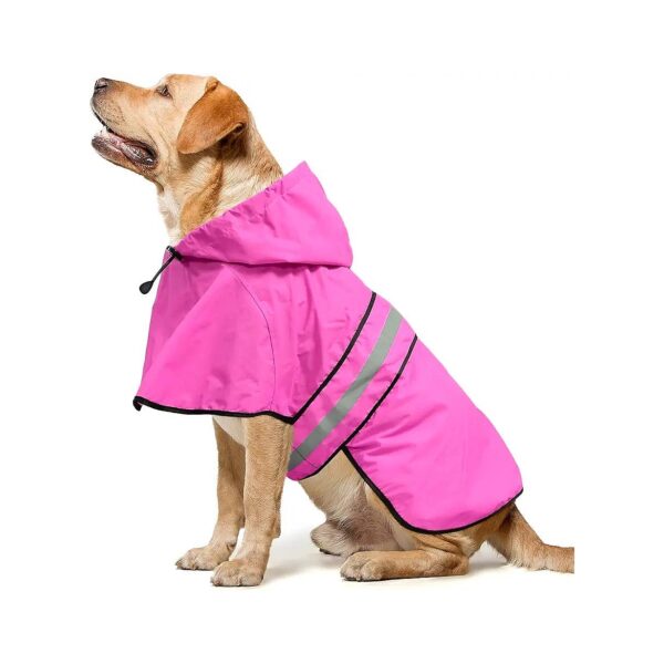 Soft Pink Waterproof Dog Raincoat for Large Dogs 30 Pounds and Up with Hood for Comfort