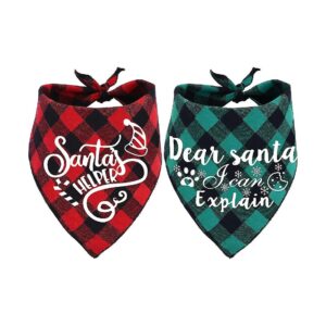 Soft Plaid Dog Bandanas for Christmas Holiday Celebration