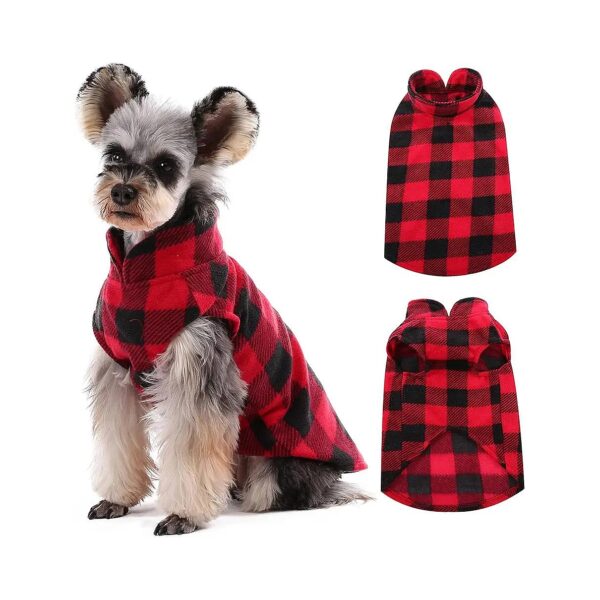 Soft Plaid Dog Sweater with Leash Hole for Small Cat Dog Breeds Gentle Wear