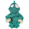 Soft Plush Amphibianz Teal Chameleon Dog Toy with Double Chew Guard for Extended Play