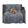 Soft Plush Comfy Snuggle Rug Sofa Cover for Cats and Dogs in Grey