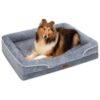 Soft Plush Dog Bed for Large Dogs with 3 Inch Orthopedic Foam and Waterproof Lining