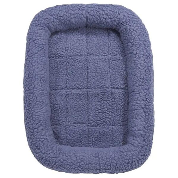 Soft Plush Dog Crate Bed for Small Medium Large Breeds Blue Slate Color Rectangular Shape