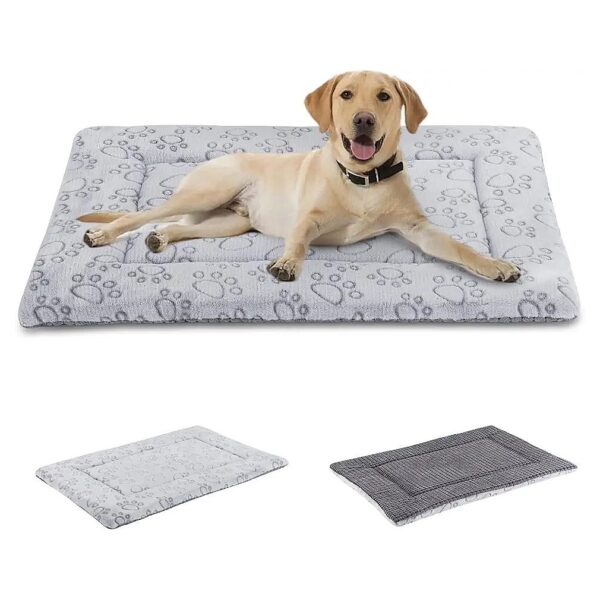 Soft Plush Dog Crate Pad with Reversible Washable Mat for Small to Large Dogs and Cats