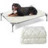 Soft Plush Dog Elevated Bed Pad Waterproof 2 Pack for Large Breeds